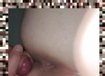 cheeky little cum shot on her fat ass