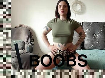 Lymphotic Exersize Tattooed Model Bouncing Boobs