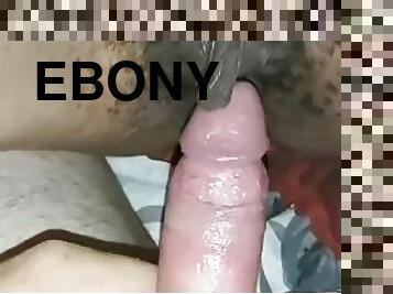 Ebony girls rides white dick until creanpie