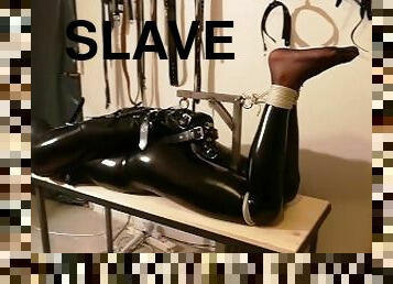 bdsm, slav, bunden, latex, gagging, bondage, läder