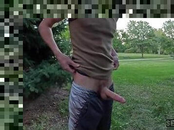 Solo Male Jerk Off at the Park