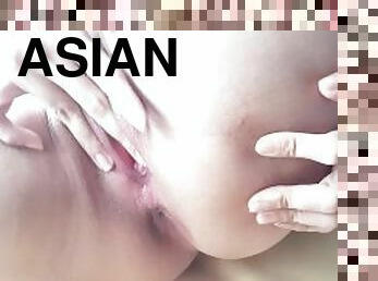 Creamy pussy cumming, asian solo  female