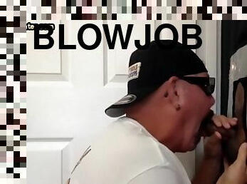 Gloryhole passive DILF fucked at home after giving blowjob