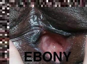 піхва-pussy, чорношкіра-ebony, чорношкіра, красуня, мокра, розставлені-ноги