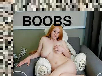 Melon mus redhead with big boobs masturbates