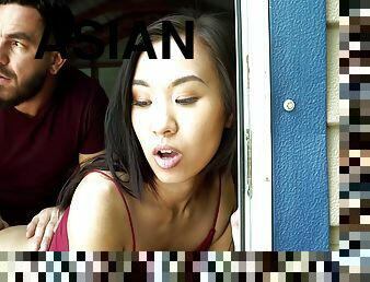 Kimmy Kimm In Petite Asian Gets Fucked By Big Dick Older Guy In Shed