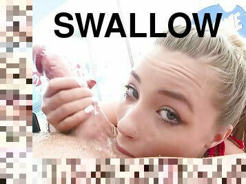 Sexy Blonde Deepthroats A Big Dick And Swallows Cum