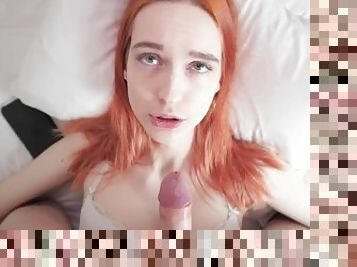 Beautiful redhead girlfriend gets caught masturbating