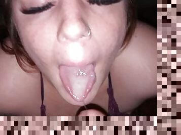 Teenager Sucks Dick And Swallows A Mouthful Of Cum