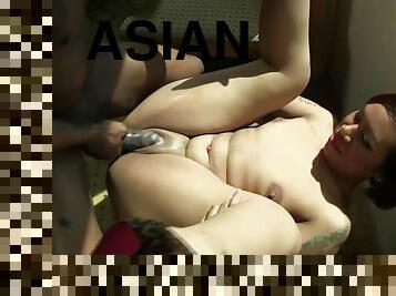 Rome Major And Stephanie Kim In Tattooed Asian Drains Doggy Style!