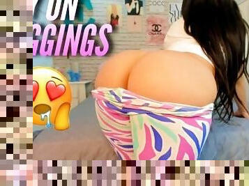 Sexy big butt and big tits latina from brazil try on haul tight yoga pants camel toe, twerking