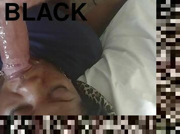 black slut face fucked by white cock