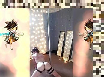 Tracer Cosplay Pole Dance Strip Session by SheyTheGay