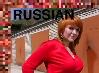 Nastya Russian Redhead Showing Off Her Big Butt In Spandex
