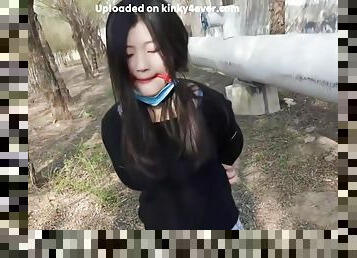 Chinese Girl Outdoor Bondage