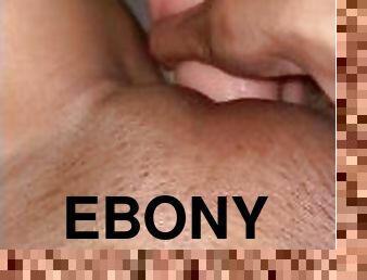Ebony White Dildo Play