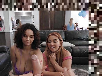 Crystal Chase and Chloe Cooper getting fucked balls deep