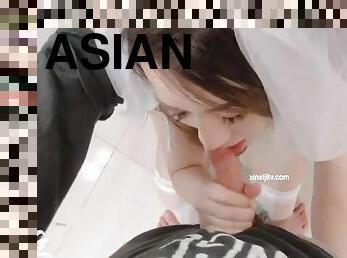 Hot Asian With Asian Wedding Dress Got Fucked Hard In Kitchen