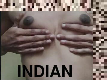 Indian teen slapping hard on boobs