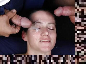 Double cock, double load amateur homemade facial cumshot compilation