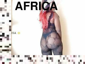 amatori, negru, lenjerie, dansand, cur-butt, solo, african, erotic