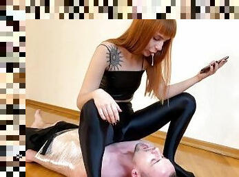 Kira Throatsitting On Mummified Slave And Spit In His Mouth