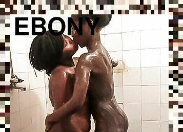 Ebony Amateur Lesbian College Girls Shower Pussy Play