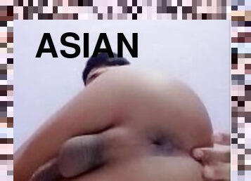 asiatique, pisser, amateur, gay, maison, gode, fétiche, solo, minet, réalité