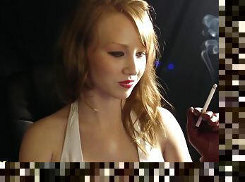 Cute teen smoking fetish video