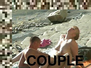 Gina Wild - A Nudist Couple Have Fun At The Beach. Full Amateur Sex Video