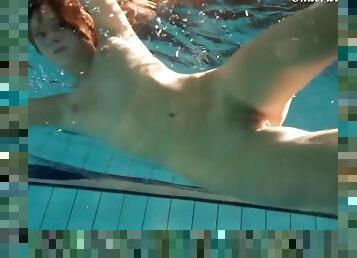Russian Girl Edwiga Swims Nude In The Pool In Russia