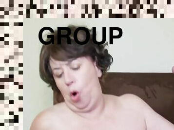 Grannies in group fuck get fingered