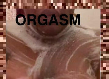 bad, fet, orgasm, avsugning, mörkhyad, svart, bbw, dusch, ensam