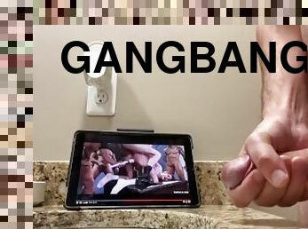 Watching a rough fuck pig gangbang because my fat whore of a step sister in a fuck pig