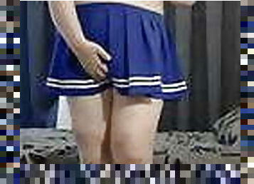 Horny Chubby Femboy in Cute School Uniform