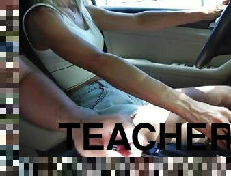 Anal Sex with a driving teacher in the car anal