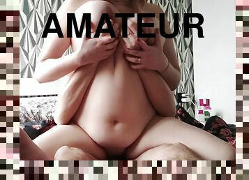 Amateur Couple. Natural Big Tits!! Tits Self Licking!