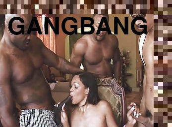 Gangbang For Cute Ebony Ass