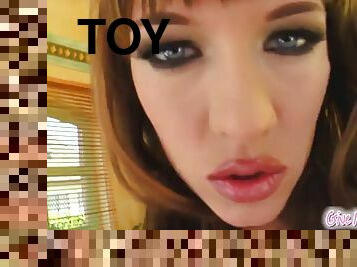 Slut inserts toys in her dripping wet gash
