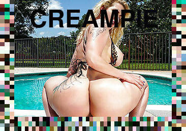 Ryan Conner Gets a Creampie by The Pool - BigTitCreampie
