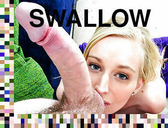 Eighteen and Swallows A Load - BigMouthfuls