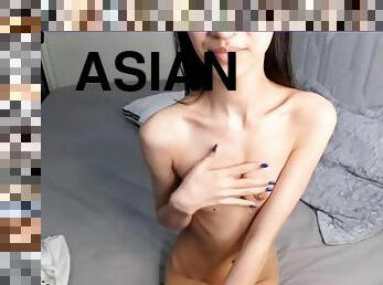 aasialainen, masturbaatio, laiha, typykät, teini, japanilainen, soolo, ruskeaverikkö