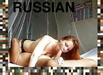 Filthy redhead russian got her pussy fucked and spermed
