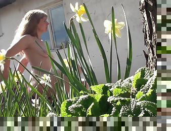 Doris Dawn in Leotard, Daffodils - FanCentro