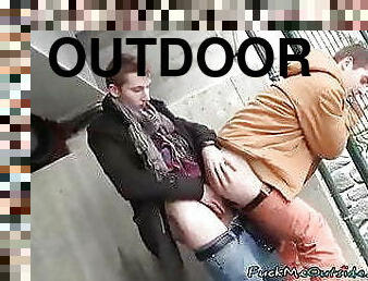 Boyfriends Blow &amp;  Bareback Outdoors