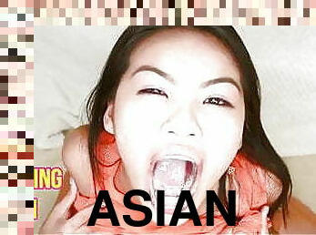 asiatisk, cumshot, interracial, pornostjerne, compilation, svelging, facial, cum