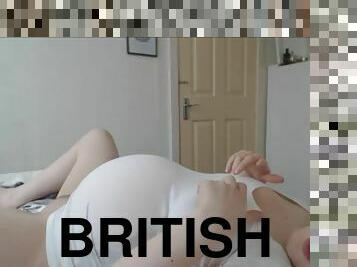 gravid, synsvinkel, blond, britisk, fetish, solo