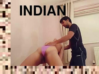 Teen tricked into getting naked for personal trainer and sucking his cock POV Indian