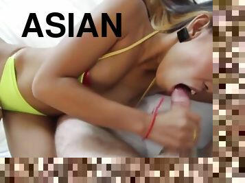 azijski, tajlanđani, kurva, bijeli, kurac