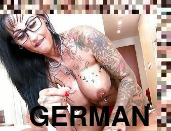 German amateur big tits tattoo milf oil homemade pov fuck in glasses